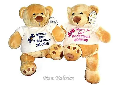 £22 • Buy Personalised Teddy Bear Bridesmaid Flower Girl Pageboy Wedding Bells Design Gift