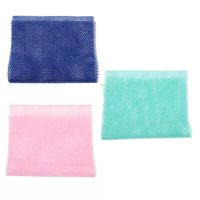  3 Pcs African Net Bath Bar Nylon Miss Exfoliating Washcloth Back Rub Towel • £6.55