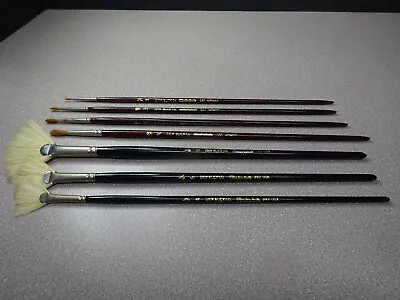 Lot Of 7 Vintage Masterstroke Germany Acrylic Art Brushes Dick Blick 293 & 551 • $39.99