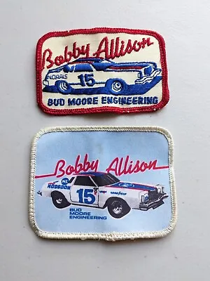 (2) Vintage Bobby Allison NASCAR Racing Team Bud Moore Embroidered Patches • $24.99