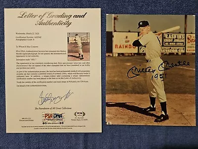 Mickey Mantle Signed Autographed 8x10 Color Photo PSA/DNA COA Auto Rare Yankees • $410