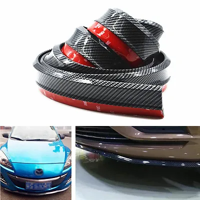 Car Front Bumper Lip Splitter Spoiler Skirt Valance Chin Carbon Fiber Protector • $37.90