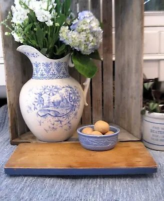 Antique Wood Bread Cutting Board Blue Milk Paint • $48