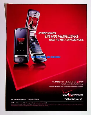 Motorola KRZR Flip Cell Phone Verizon 2006 Trade Print Magazine Ad Poster ADVERT • $9.99