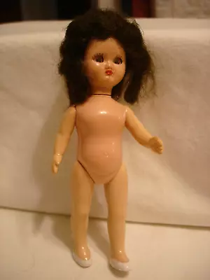 Vintage 5 1/4  Brunette Hollywood Doll Girl With Sleepy Eyes • $8