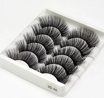 3D Mink Wipsy Eyelashes Thick Natural Fake False Non Magnetic Lashes Set • £3.99