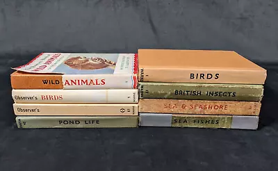 The Observer’s Book Series X8 Book Bundle – Wildlife & Nature Birds Sea Etc. • £14.99