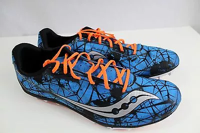 Saucony Men's Shay XC4 Spike Blue/Black/Viziorange Sneaker 13 D - Medium Track • £9.45