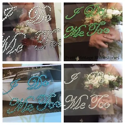 I Do + Me Too Set Diamante Wedding Shoe Sticker Rhinestone Italic Colour Choice • £2.99