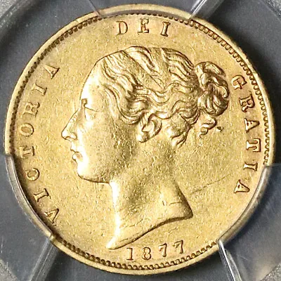1877 PCGS AU Victoria 1/2 Sovereign Gold Great Britain Die 157 Coin (23051301D) • $595