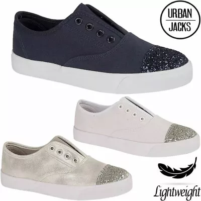 Ladies Canvas Shoes Women Slip On Espadrilles Plimsolls Casual Pumps Trainers  • £9.95