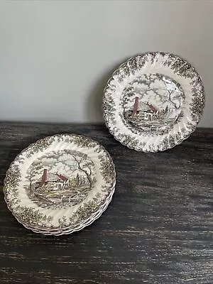 Vintage Myott The Brook Set Of 6 Plates 25cm (read Description) • £19.95