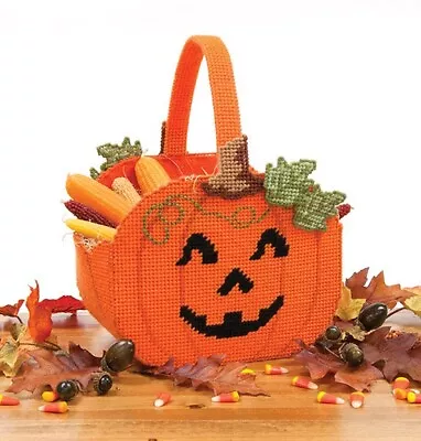 Mary Maxim Pumpkin Basket Plastic Canvas Kit • $13