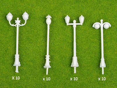 Lot 40 Pcs Plastic Street Lights For Ho Scale Model Train Railway Layout 4 Style • $9.99