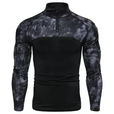 Men Military Camouflage Long Sleeve Army Combat Tactical T Shirt Camo T-Shirts • $15.99