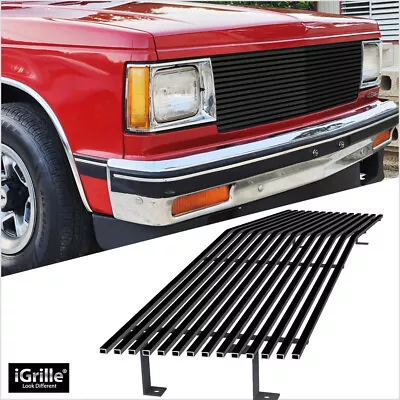 Fits 1982-1990 Chevy S-10 Pickup Blazer Main Upper Stainless Black Billet Grille • $84.99