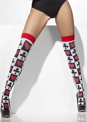 Womens Wonderland Playing Card Adult Fancy Dress Sexy Fairytale Stockings • £11.99