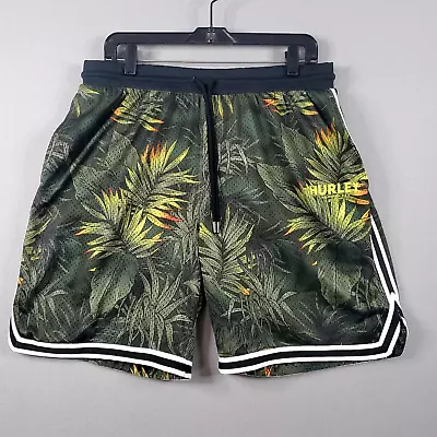 Hurley Tropical Escape Paradise Palm Mesh 8  Lined Shorts Extra Large Drawstring • $19.52