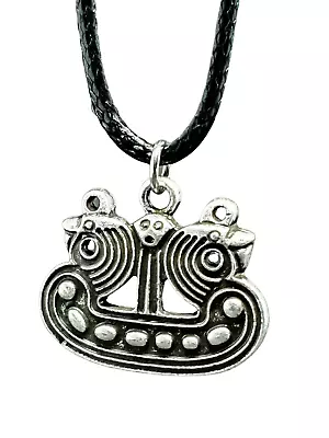 Viking Boat Pendant Longboat Drakkar Necklace Pewter Norse Pagan Bornholm • $7.13