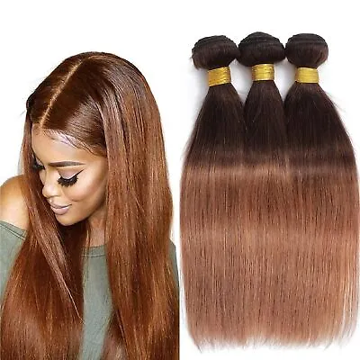 10A Ombre Human Hair Bundles Straight Bundles Colored Remy Hair Extensions Weft • $21.96