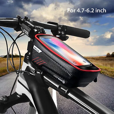 Bike Front Bag Cycling Top Tube Frame Case MTB CellPhone Holder Pouch Waterproof • $11.48