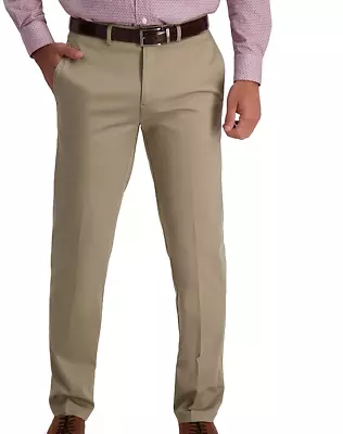 Haggar® Iron Free Premium Khaki™ Straight-Fit Flat Front Perfect Fit Waist 34x34 • $21