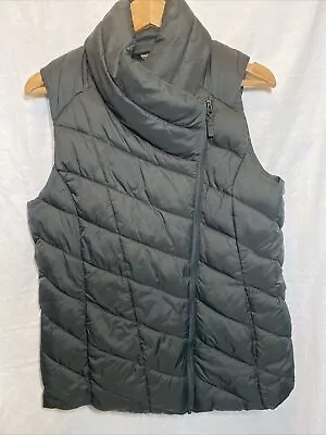 Original Nicole Miller SZ LG Puffer Vest Full Angle Zip Blue Warm Stylish Soft • $15