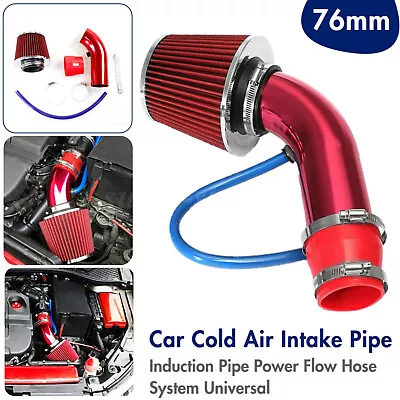 3  Car Cold Air Intake Filter Induction Kit Pipe Aluminum Power Flow Hose System • $27.49