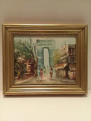 Vintage Oil Painting Signed G Bernstein Of The Arc De Triomphe • $25