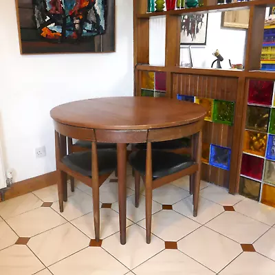 Vintage Mid Century Danish Teak Hans Olsen Frem Rojle Roundette Table & 4 Chairs • £1200