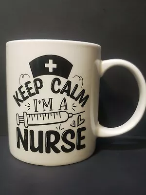 White 12 Oz Ceramic Coffee Mug  Keep Calm I'm A Nurse  • £4.81