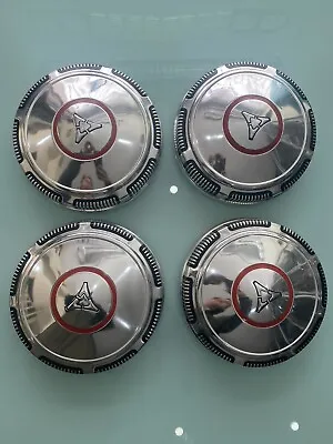 Oem 1969 - 1971 Dodge Chrysler Mopar Set Of 4 Red Line Dog Dish Hubcaps • $480