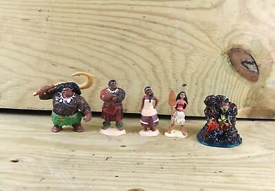 Disney Figures Lot Of 5 Princess Moana Family Maui Moana Chief Tui Te Ka Lava • $19.99