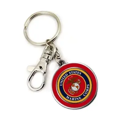 USMC U.S. Marine Corps Logo Stainless Steel Key Chain Fob Officially Licensed • $8.99