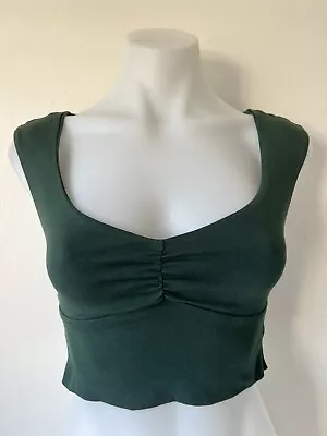 Kookai Top Women 1 Geeen Cropped Sleeveless Item57 • $15.95