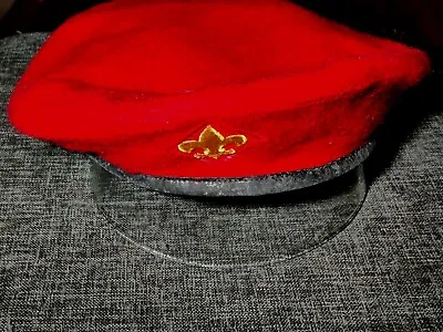 Vtg BSA Boy Scouts America Official Headwear Red Wool Hat Beret Medium 6 7/8 - 7 • $15.99