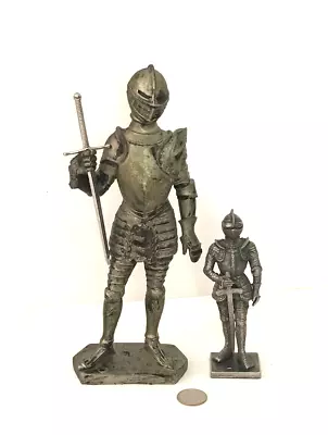 Two  Miniature Medieval Knight Figurine's In Suits Of Armor • $29.95