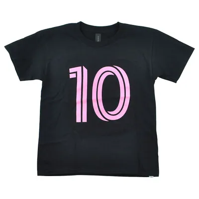 MLS Inter Miami Lionel Messi #10 Black Youth Kids Soccer Futbol Tshirt Tee • $11.96