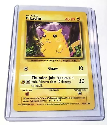 $5.95 • Buy PIKACHU - Base Set - 58/102 - Common - Pokemon Card - Unlimited Edition - NM