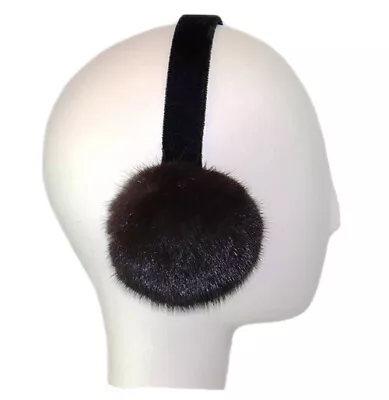 Women’s Surell Mink Fur Earmuffs W Velvet Band MAHOGANY Soft/Warm New • $76.99