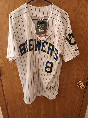 Brand Nwt Mlb Milwaukee Brewers Ryan Braun #8 Majestic Jersey Men's Size 48 • $59.99