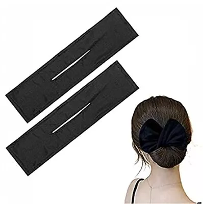 Black Cloth Magic Clipfast & Easy Donut Bun Maker Diy French Twist Bun Shaper 2  • $11.76