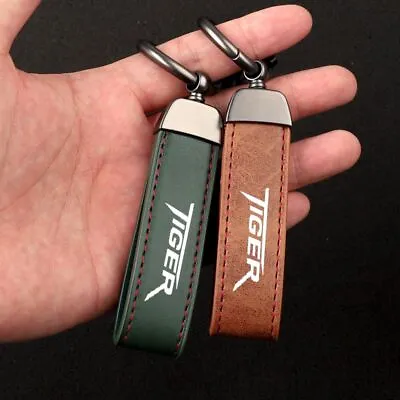 Leather  Motorcycle Keychain For TRIUMPH TIGER TRIDENT Key Pendant Rings Gift • $18.99