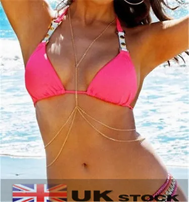 £3.49 • Buy Sexy Body Belly Waist Chain Bikini Crossover Beach Harness Necklace C0005