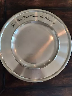 Pottery Barn Antiqued Metal Sentiment Charger Plate Pre Owned Good Food... 14” • $37.99