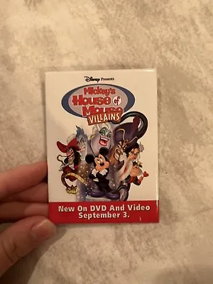 Vintage Disney MICKEY'S HOUSE OF VILLAINS Dvd Video Release Promo Pin Button  • $2