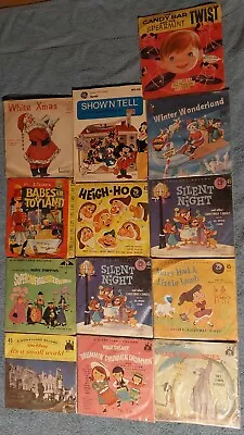Lot Of 13 Vintage Classic Kids Records 45 Rpm Disney Peter Pan Show N Tell • $24.99