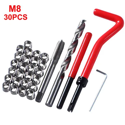 30PCS M8 X 1.25mm Metric Thread Repair Insert Kit Car Pro Coil Tool US • $13.69