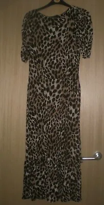 £4.99 • Buy Ladies Size 10 Leopard Print Short Sleeve Long Dress From New Look