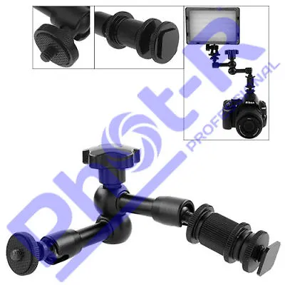 Phot-R 7  Inch Articulating Magic Arm Camera DSLR Hot Shoe Tripod LED LCD Light • £15.99